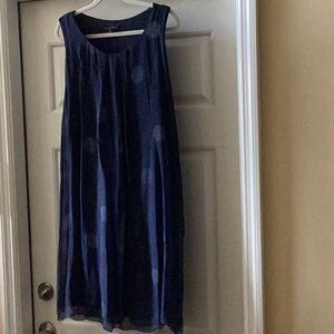 CHARLIE B Blue Sleeveless Scoop Neck Midi Sundress